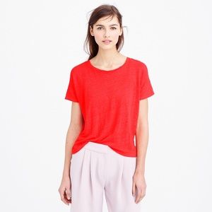 J. Crew red linen boyfriend t shirt
